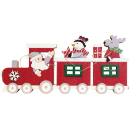 St Helens Red Battery Powered Christmas Train Ornament - Size: 3 x 29 x 14cm - Wilko