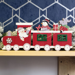 St Helens Red Battery Powered Christmas Train Ornament - Size: 3 x 29 x 14cm - Wilko - thumbnail 5