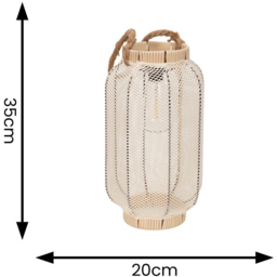 ValueLights Natural Mesh Fabric Solar Powered Outdoor Lantern Garden Light - Size: 35 x 20 x 20cm - Yellow - Wilko - thumbnail 5