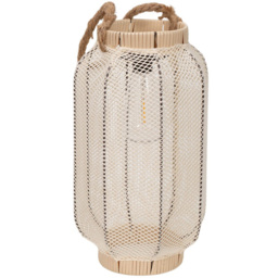ValueLights Natural Mesh Fabric Solar Powered Outdoor Lantern Garden Light - Size: 35 x 20 x 20cm - Yellow - Wilko - thumbnail 1