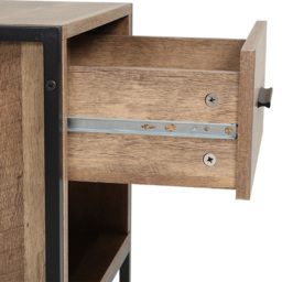 Living and Home Single Drawer Single Shelf Wooden Side Table - Brown - Wilko - thumbnail 6