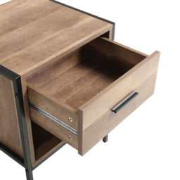 Living and Home Single Drawer Single Shelf Wooden Side Table - Brown - Wilko - thumbnail 4