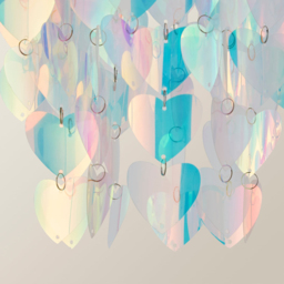 ValueLights Orla 2-Tier Iridescent Hearts Easy Fit Lamp Shade - Size: 28.5 x 23 x 23cm - Multi - Wilko - thumbnail 5