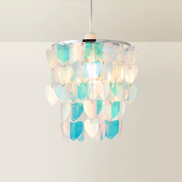 ValueLights Orla 2-Tier Iridescent Hearts Easy Fit Lamp Shade - Size: 28.5 x 23 x 23cm - Multi - Wilko - thumbnail 6