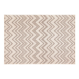 Palma Zigzag Indoor and Outdoor Rug - Neutral/160cm - Wilko - thumbnail 1