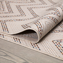 Palma Zigzag Indoor and Outdoor Rug - Neutral/160cm - Wilko - thumbnail 4