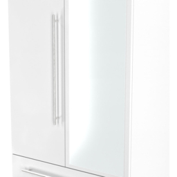 Crowndale Sherwood 2 Door 2 Drawer Double Mirror Wardrobe in Porcelain Matt - Size: 2 Door, 2 Drawer - White - Wilko - thumbnail 7