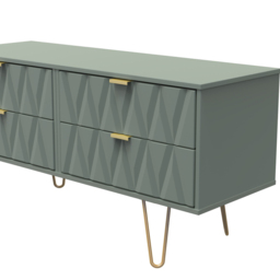 Crowndale Diamond 4 Drawer Reed Green Chest of Drawers - Wilko - thumbnail 6