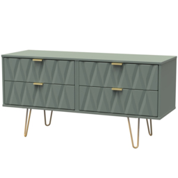 Crowndale Diamond 4 Drawer Reed Green Chest of Drawers - Wilko - thumbnail 5