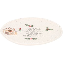 Festive Stone Gingerbread Plate White - Wilko - thumbnail 3
