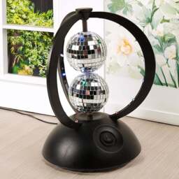 LED Disco Mirror Ball Light - Black and Chrome - Wilko - thumbnail 1