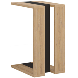 Decortie Muju Oak and Silky Black C Shape Side Table with Side Support - Size: 57 x 30 x 40cm - Multi - Wilko - thumbnail 3