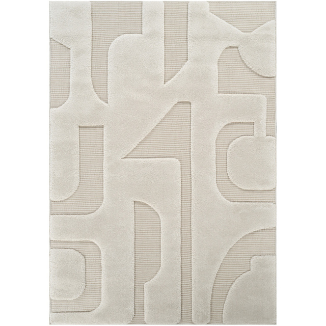 Freya Living Room Area Rug Contemporary 3D Embossed Modern Boho Design - Cream 120cm x 170cm - Size: 170 x 120 x 2cm - Desire Rugs - Wilko - image 1