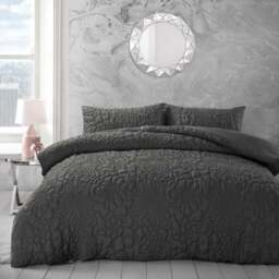 Velosso Alini Single Charcoal Quilted Duvet Set - Grey - Wilko
