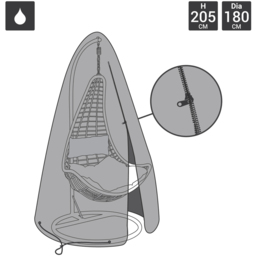 Charles Bentley Black Rattan Swing Chair Cover - Size: H205 x L180 x D180cm - Wilko - thumbnail 4