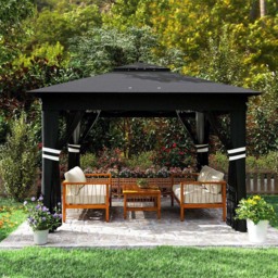 Outsunny 3 x 3m Black Solar LED Pop Up Gazebo with Netting and Wheeled Carry Bag - Wilko - thumbnail 4