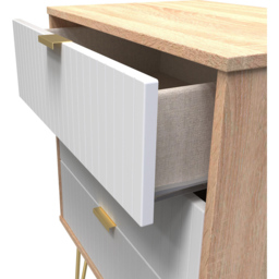 Crowndale 3 Drawer White Matt and Bardolino Oak Chest of Drawers Ready Assembled - Wilko - thumbnail 7