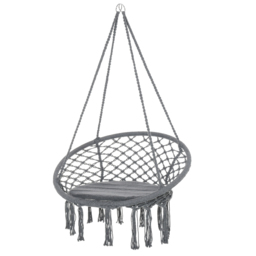 Outsunny Hanging Chair Swing Hammock - Size: 42 x 80 x 80cm - Grey - Wilko - thumbnail 3