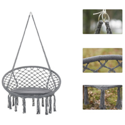 Outsunny Hanging Chair Swing Hammock - Size: 42 x 80 x 80cm - Grey - Wilko - thumbnail 6