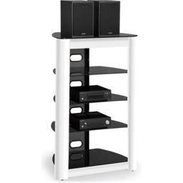 Centurion Supports Zinnia 5 Tier Black Glass Shelves AV Rack - Size: 102 x 68 x 49cm - Multi - Wilko - thumbnail 3