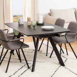 Florence Blackburn Ceramic 6 Seater Dining Table Black - Furniture To Go - Wilko