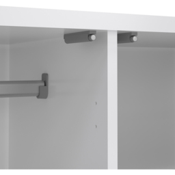 Florence 2 Door Single Drawer White High Gloss Wardrobe - Size: 2 Door, Single Drawer - Furniture to Go - Wilko - thumbnail 6