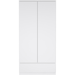Florence 2 Door Single Drawer White High Gloss Wardrobe - Size: 2 Door, Single Drawer - Furniture to Go - Wilko - thumbnail 4
