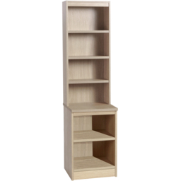 R White Cabinets 6 Shelf Brown Desk Height Bookcase with Hutch - Size: 182.8 x 47.9 x 54cm - Wilko - thumbnail 3
