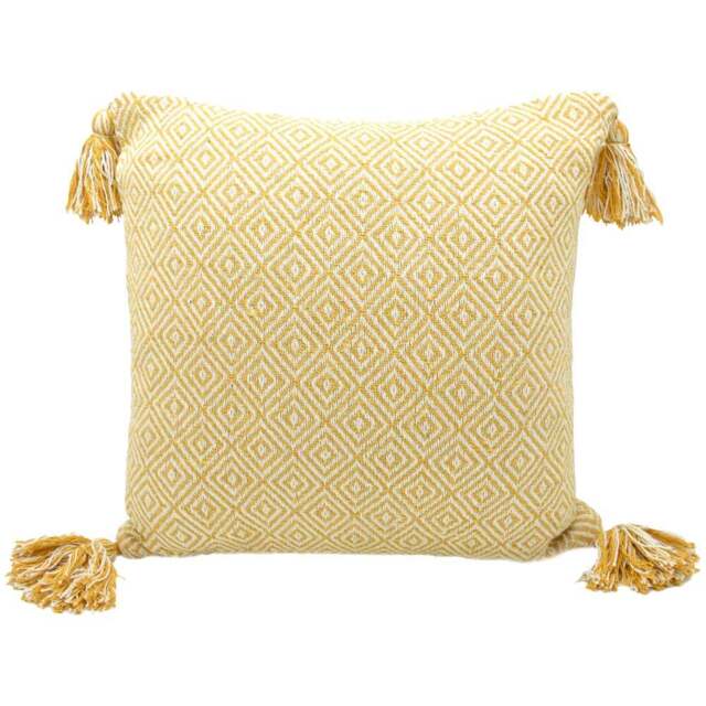 Velosso Diamond Ochre Filled Cushion 43 x 43cm 2 Pack - Yellow - Wilko - image 1