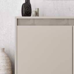 FWStyle Mott 3 Door Sandstone Large Sideboard - Size: 80 x 150 x 40cm - Cream - Wilko - thumbnail 4