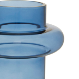 Premier Housewares Blue Cabrina Glass Vase - Size: 17 x 17 x 25cm - Wilko - thumbnail 4