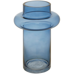 Premier Housewares Blue Cabrina Glass Vase - Size: 17 x 17 x 25cm - Wilko - thumbnail 3