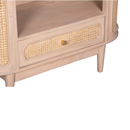 Brooklyn Single Drawer 4 Shelf Cane and Mango Wood Bookcase - Brown - Wilko - thumbnail 5