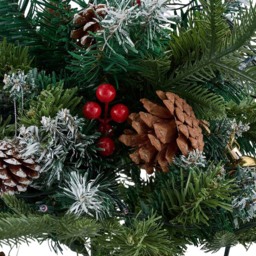 Living and Home Pre-Lit Christmas Planter Bush with Pinecones and Red Berries 58cm - Size: 58 x 61 x 61cm - Multi - Wilko - thumbnail 6