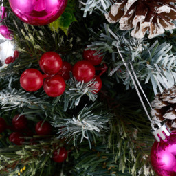Living and Home Pre-Lit Christmas Planter Bush with Pinecones and Red Berries 58cm - Size: 58 x 61 x 61cm - Multi - Wilko - thumbnail 5