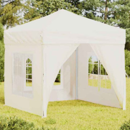 vidaXL 2 x 2m Cream Foldable Party Tent with Sidewalls - Wilko - thumbnail 1