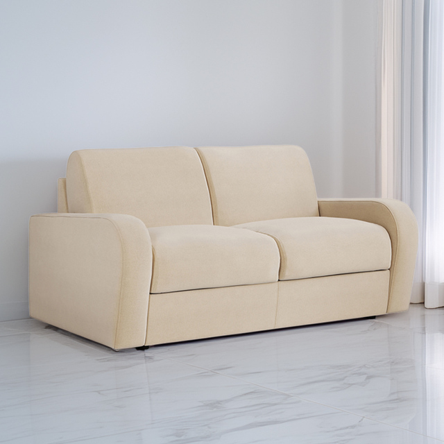Jay-Be Deco 2 Seater Brushed Twill Linen Sofa Bed with e-Sprung Mattress - Cream - Wilko - image 1