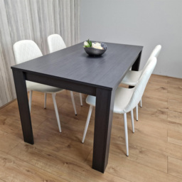 Kosy Koala 4 Seater Faux Leather Gem Pattern Dining Set Dark Grey and White - Multi - Portland - Wilko - thumbnail 4