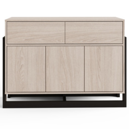 GFW Taite 3 Door 2 Drawer Oak Sideboard - Size: 78 x 105 x 42cm - Brown - Wilko - thumbnail 4
