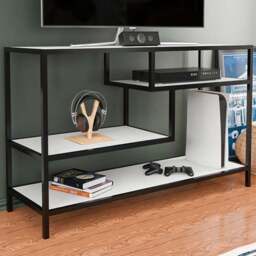 Decorotika Robins Industrial Black and White TV Stand - Size: 75 x 120 x 39cm - Multi - Wilko