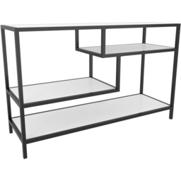 Decorotika Robins Industrial Black and White TV Stand - Size: 75 x 120 x 39cm - Multi - Wilko - thumbnail 3