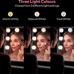 Carmen Hollywood 9 Bulb Black Metal Vanity Mirror 30 x 25cm - Size: 30 x 25 x 6cm - Wilko - thumbnail 5