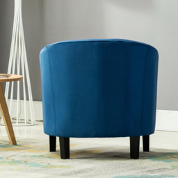 Blue Velvet Fabric Tub Arm Chair - Size: 72 x 68 x 66cm - MCC - Wilko - thumbnail 6