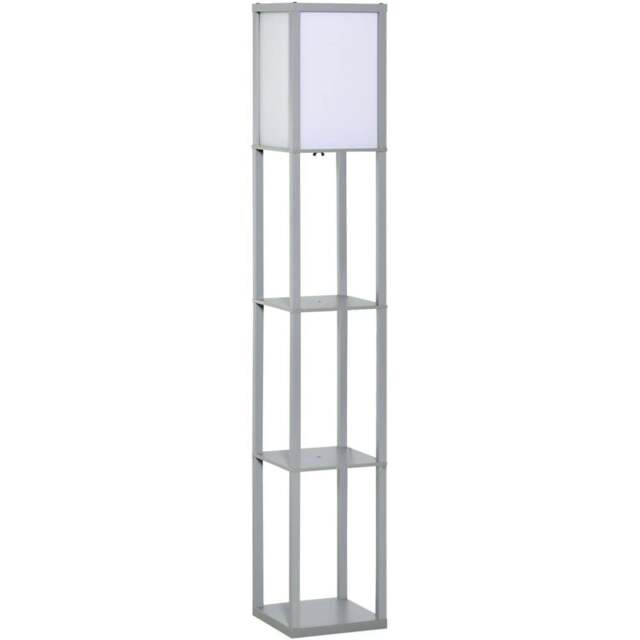 Portland 3 Shelf Grey Modern Floor Lamp - Size: 26 x 26 x 160cm - Wilko - image 1