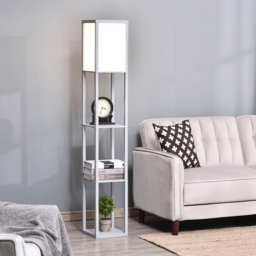 Portland 3 Shelf Grey Modern Floor Lamp - Size: 26 x 26 x 160cm - Wilko - thumbnail 3