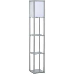 Portland 3 Shelf Grey Modern Floor Lamp - Size: 26 x 26 x 160cm - Wilko