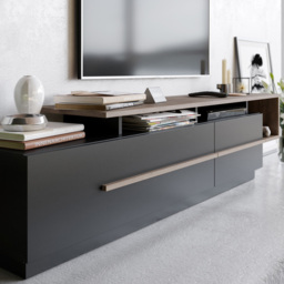 Decorotika Pia Black and Walnut TV Unit - Size: 46.4 x 180 x 18.26cm - Multi - Wilko - thumbnail 4