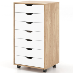 Costway 7 Drawer Natural Mobile File Cabinet - Size: 95 x 49 x 19cm - Cream - Wilko - thumbnail 3