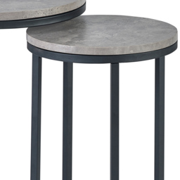 Julian Bowen Staten Concrete Round Nest of Tables Set of 2 - Size: 40 x 40 x 55cm - Black - Wilko - thumbnail 5