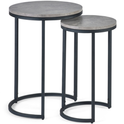 Julian Bowen Staten Concrete Round Nest of Tables Set of 2 - Size: 40 x 40 x 55cm - Black - Wilko - thumbnail 3